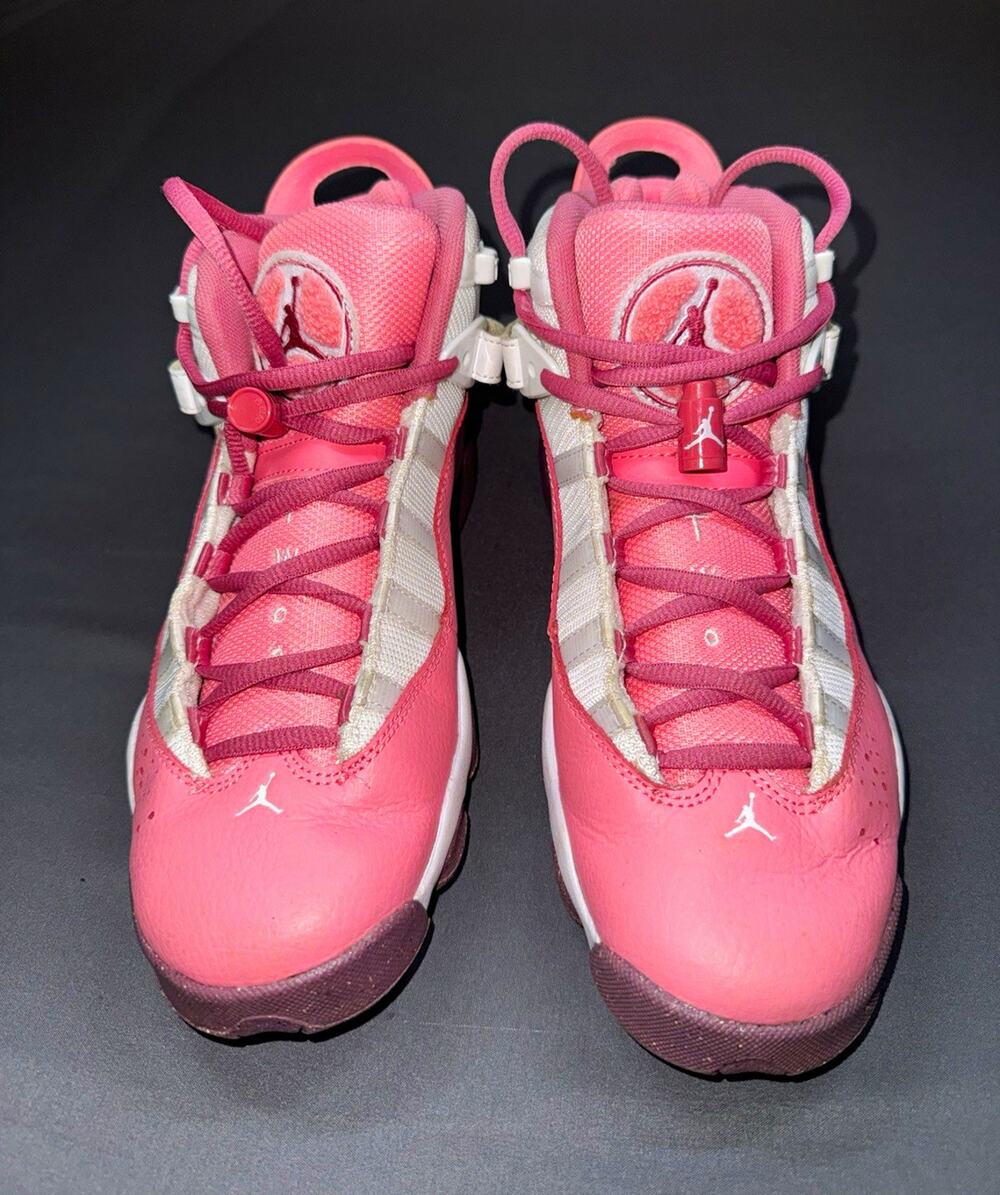 Jordan Air Jordan 6 Rings Pink/White Mid Top Sneakers 7Y 323419-616
